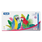Caja Metal. 24 Pinceles Doble Punta
